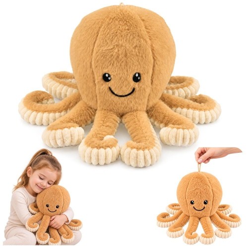 Maskotka ośmiornica beżowa 50cm, Leantoys