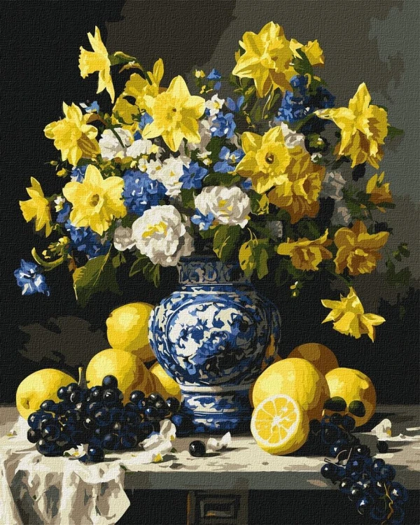 Malowanie po numerach - Żółty rozkwit 40x50cm