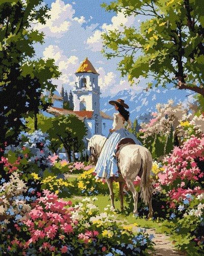 Malowanie po numerach - Jeźdźczyni 40x50cm, Ideyka