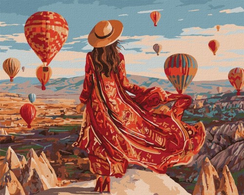 Malowanie po numerach - Wśród balonów 40x50cm