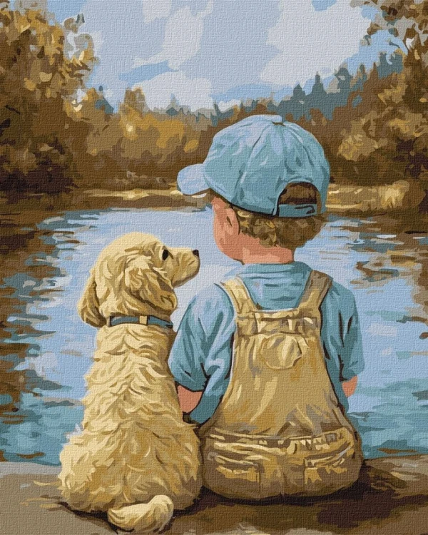 Malowanie po numerach - Wierni przyjaciele 40x50cm