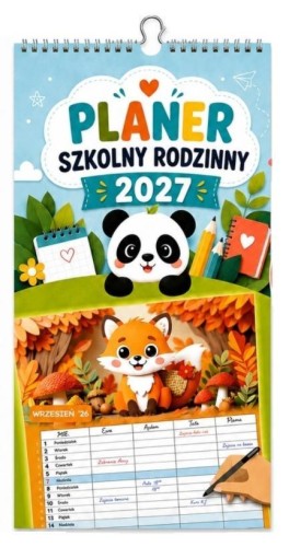 Kalendarz 2027 planer szkolny rodzinny