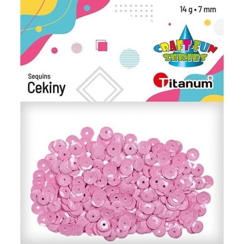 Cekiny 7mm okrągłe pastelowe 14g wrzosowe, Titanum