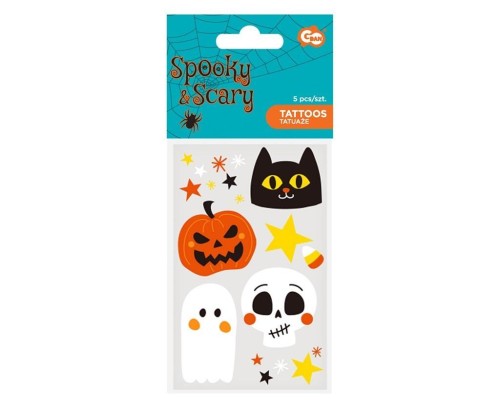 Zestaw tatuaży zmywalnych Halloween 12x7,5cm