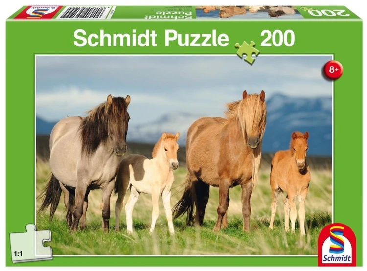 Puzzle 200 Konie - rodzinne zdjęcie G3, Schmidt
