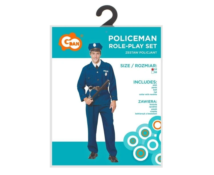 Strój dla dorosłych Policjant rozm.52