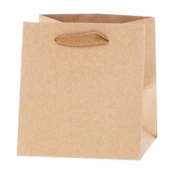 Torebka Lux kraft 14x13x13cm szerokie dno ROZETTE