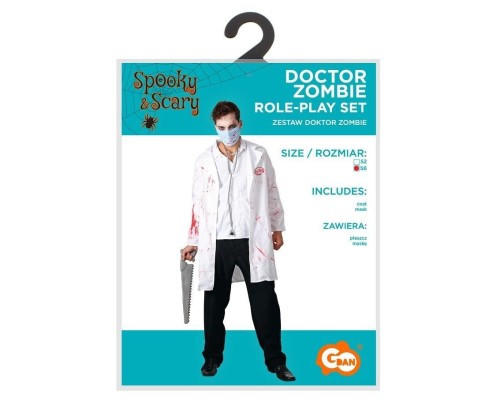 Strój dla dorosłych Doktor Zombie rozm. 56