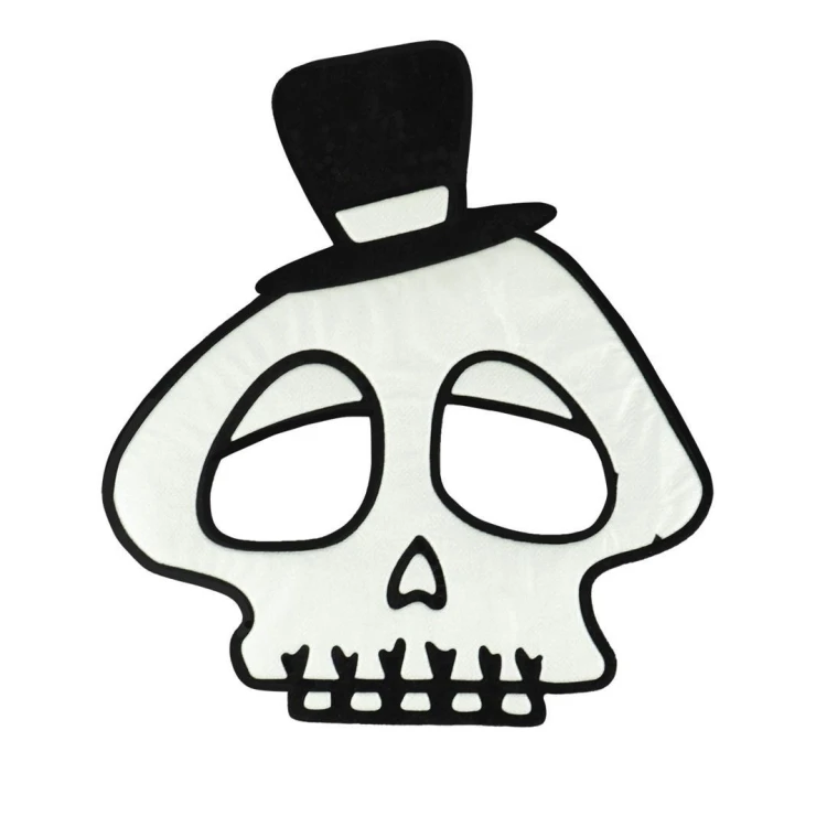 Maska na Halloween flokowana Czaszka