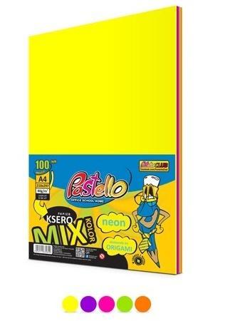 Papier ksero A4 75g 5 kolorów 100 arkuszy neon