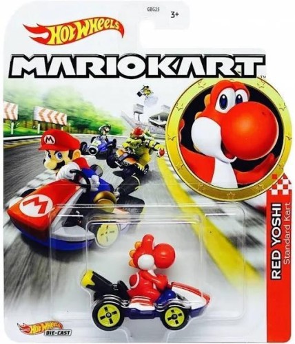Hot Wheels Mario Kart Cat Red Yoshi, Mattel