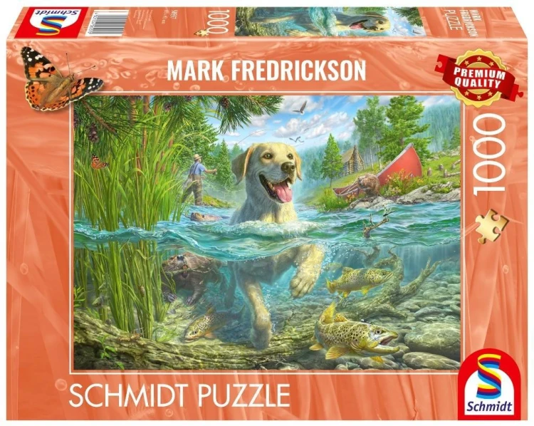 Puzzle PQ 1000 Mark Fredrickson Labrador na rybach