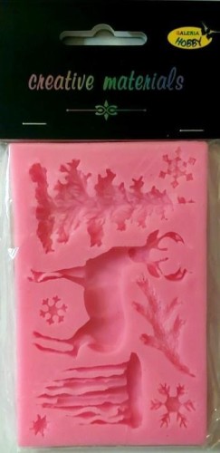 Forma silikonowa 7 x 1cm Świerk, Jeleń