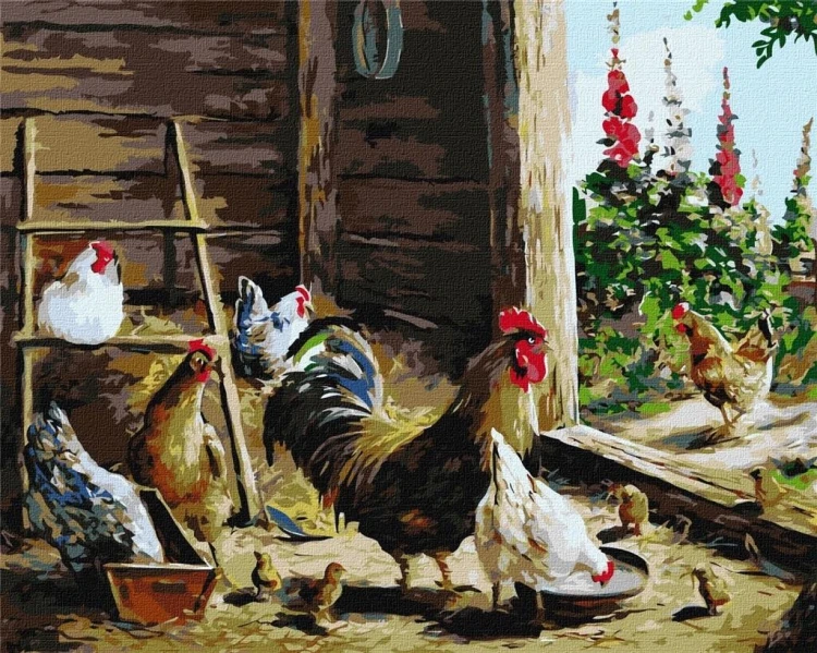 Malowanie po numerach - Kurnik 40x50cm, Ideyka