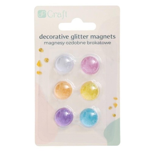 Magnesy ozdobne brokatowe 6szt, Dalprint dpCraft