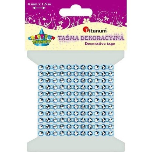 Taśma z kryształkami 4mm x1,5m błękitna, Titanum