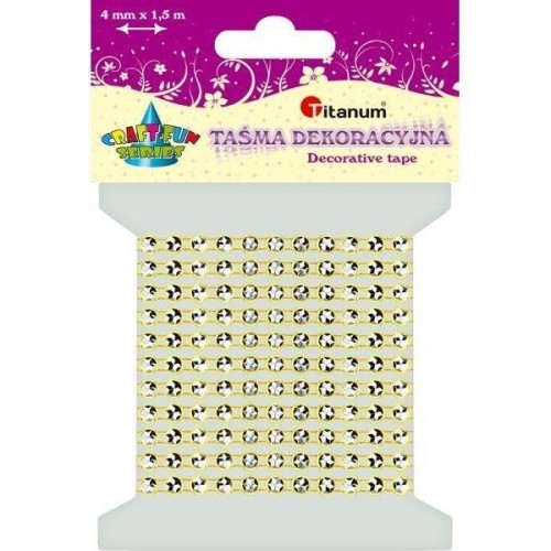 Taśma z kryształkami 4mm x1,5m żółta, Titanum