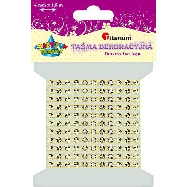 Taśma z kryształkami 4mm x1,5m żółta, Titanum