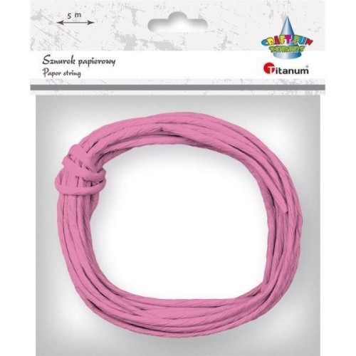 Sznurek papierowy 3,5mm 5m różowy, Titanum