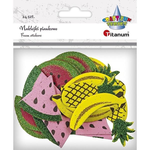 Naklejki piankowe owoce 24szt, Titanum