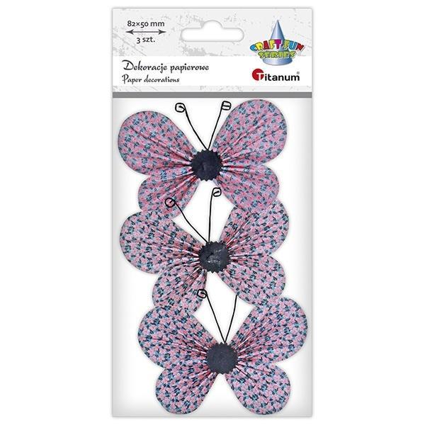Samoprzylepne papierowe motyle 82x53mm 3szt