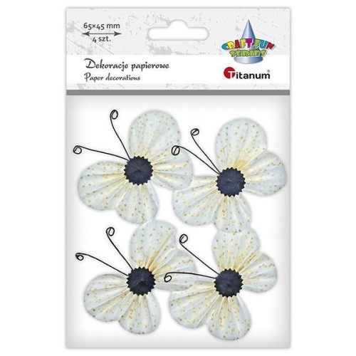 Samoprzylepne papierowe motyle 65x45mm 4szt