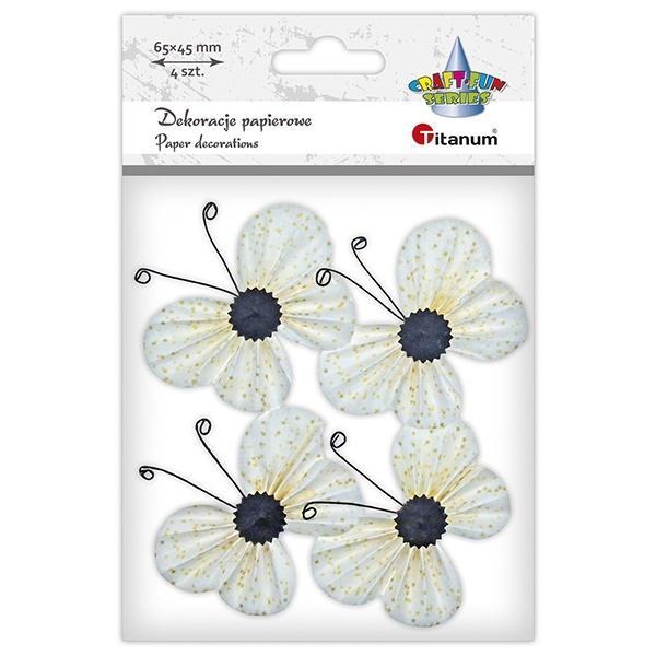 Samoprzylepne papierowe motyle 65x45mm 4szt