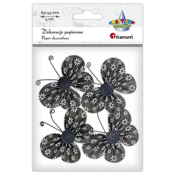 Samoprzylepne papierowe motyle 65x45mm 4szt