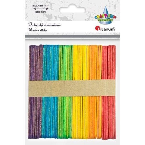 Drewniana patyczki 10x114mm kolor.+natural. 100szt