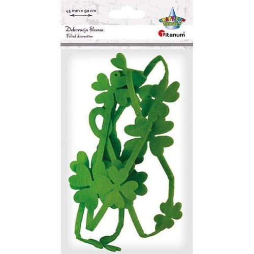 Filcowa girlanda koniczyny 90cm 45mm zielona