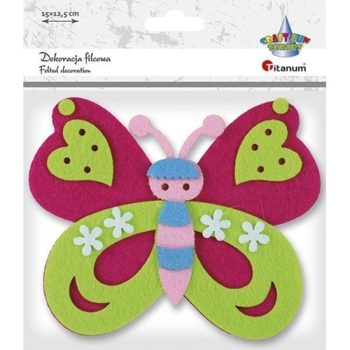 Filcowy motyl 3D 150x125mm 1szt, Titanum