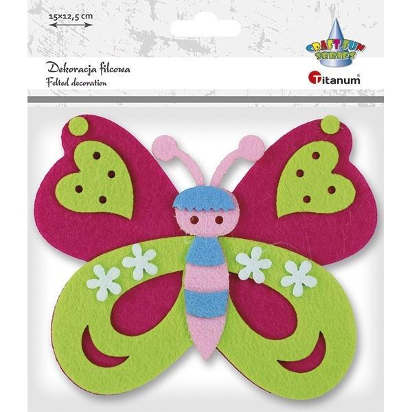 Filcowy motyl 3D 150x125mm 1szt, Titanum