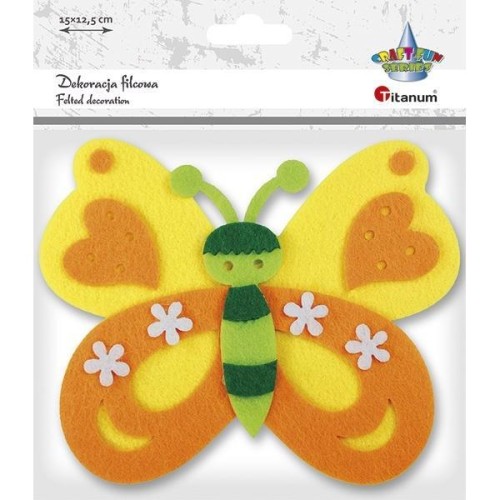 Filcowy motyl 3D 150x125mm 1szt, Titanum