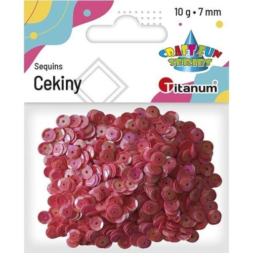 Cekiny okrągłe 7mm perłowe ciemnoróżowe 10g