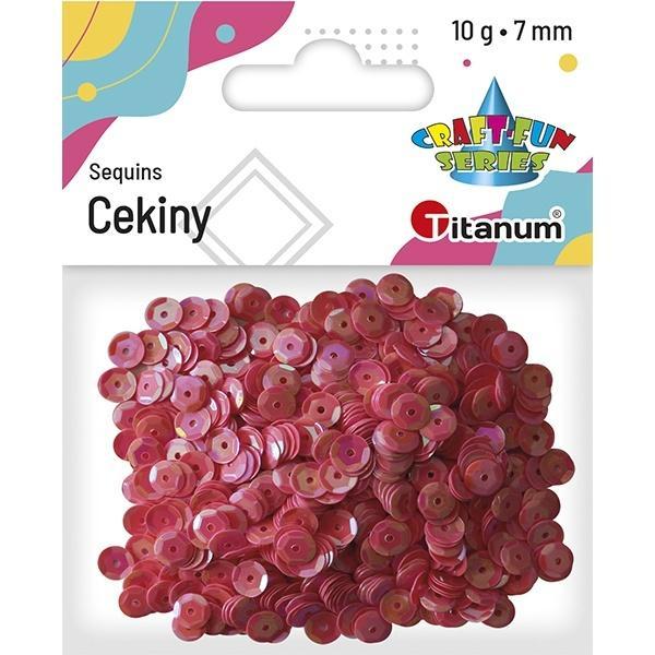 Cekiny okrągłe 7mm perłowe ciemnoróżowe 10g