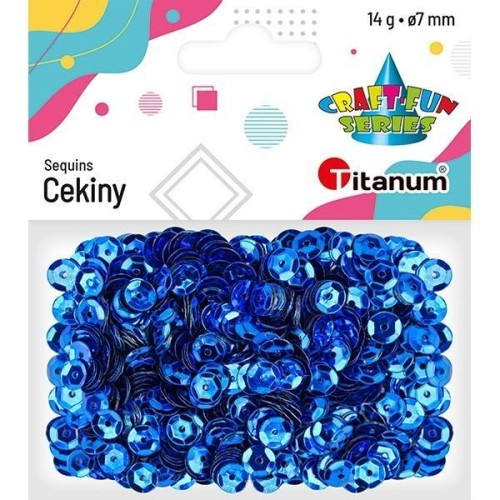 Cekiny okrągłe 7mm metaliczne niebieskie 14g