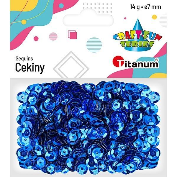 Cekiny okrągłe 7mm metaliczne niebieskie 14g