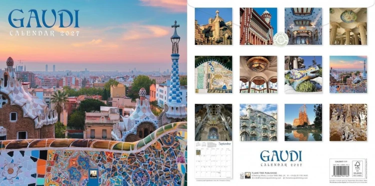 Kalendarz 2027 ścienny kwadrat Gaudi