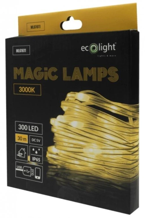 Magiczne lampki 300 led 3000K 30m DC5V