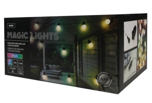 Magiczna girlanda 19 led 1mln kolorów 10m 230V