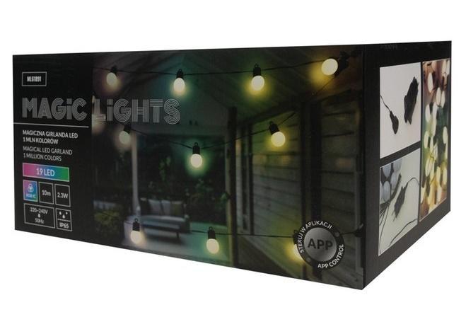 Magiczna girlanda 19 led 1mln kolorów 10m 230V