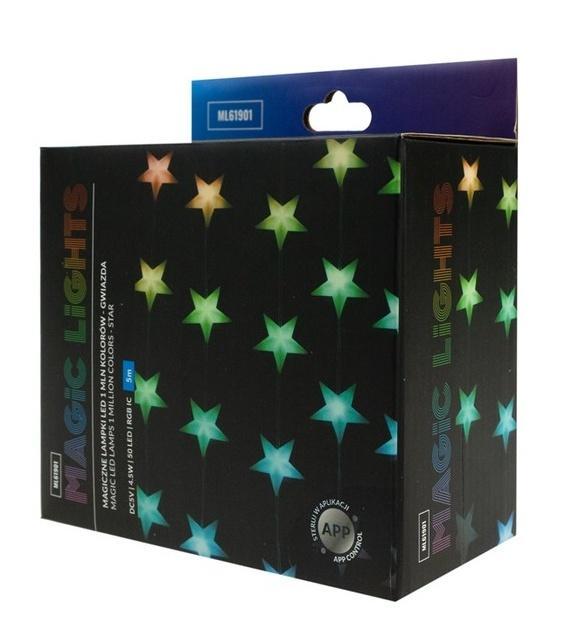 Magiczne lampki 50 led 1mln kolorów Gwiazda 5m 5V