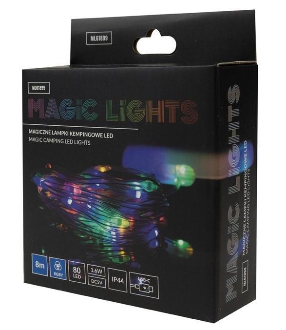 Magiczne lampki kempingowe 80led RGBNW USB-C 5V 8m