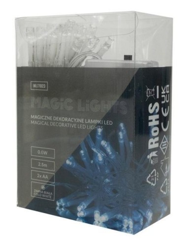 Magiczne dekoracyjne lampki LED 8000K 2,5m 2AA