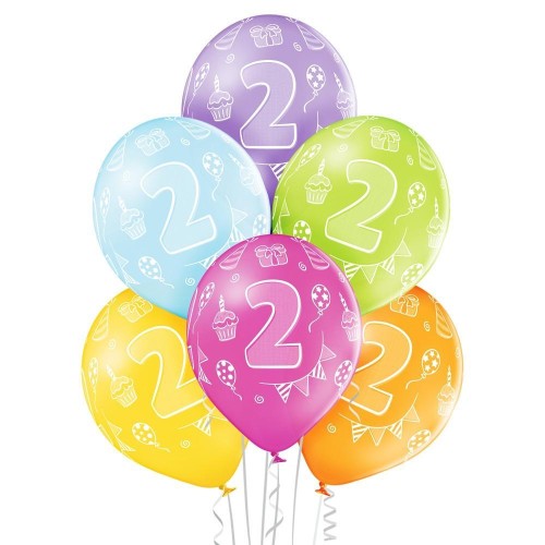 Balony 2 urodziny 30cm 6szt