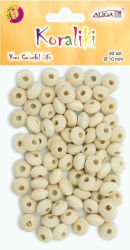 Koraliki drewniane 10mm 80szt, Aliga