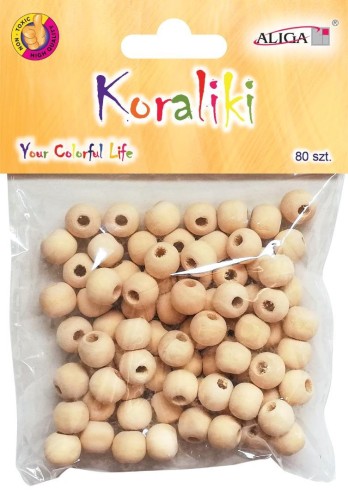 Koraliki drewniane 10mm 80szt, Aliga