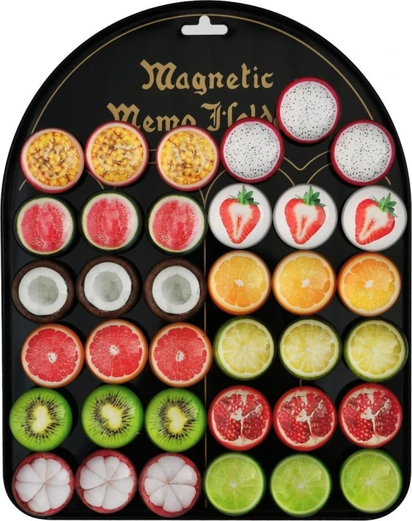 Magnesy owoce 3,5cm 36szt, Aliga