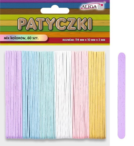 Patyczki kolorowe 60szt, Aliga