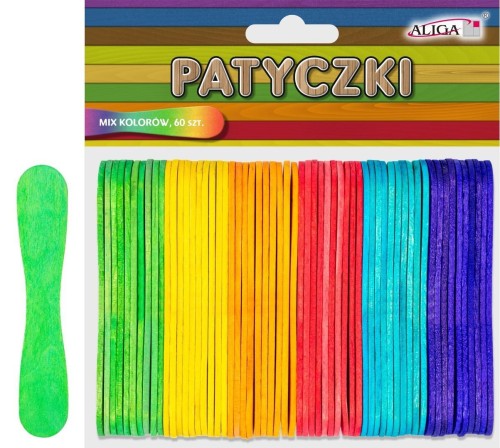 Patyczki kolorowe 60szt, Aliga